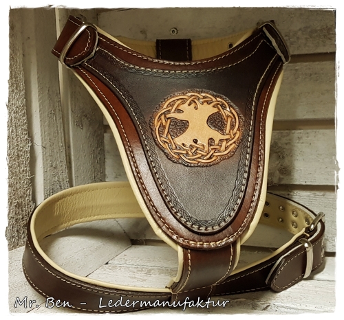 leather dog harness - Yggdrasil