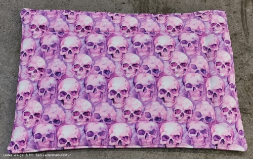 Hundematte aus Softshell - Pink Skull